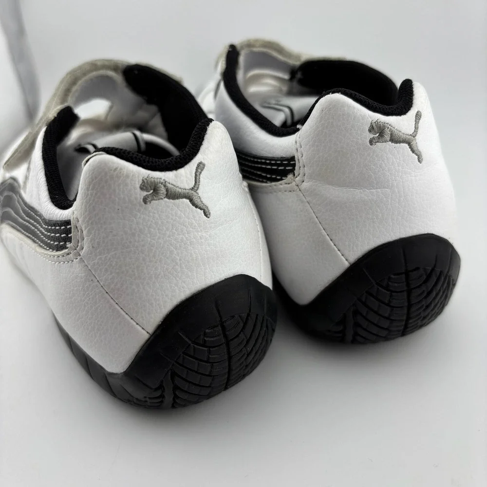 Puma Kinder-fit Sneakers Size 2.5 White Black Excellent Hook and Loop 302868 05